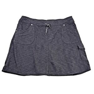 KUHL Mova Short Heather Gray Womens L Knit Stretch Pickleball  Logo Sporty Comfy